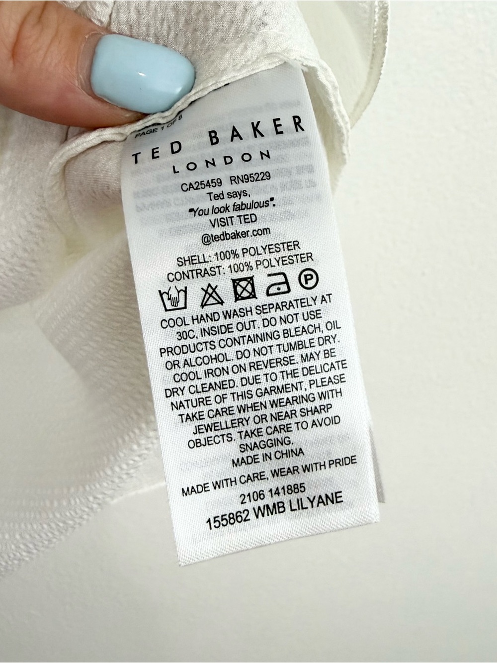 Ted Baker London Elten Mesh Trim Sleeveless Cami Top Ivory Size 2 - Picture 5 of 6
